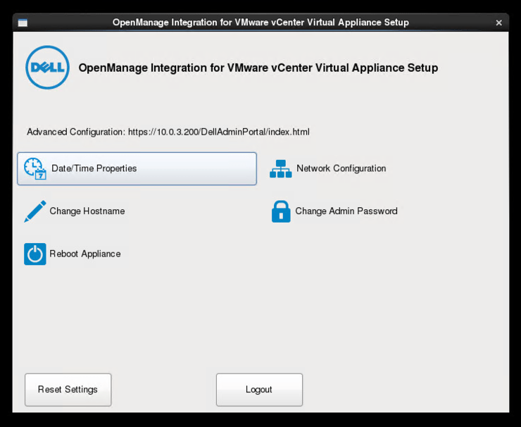 Dell OMIVV Admin Interface