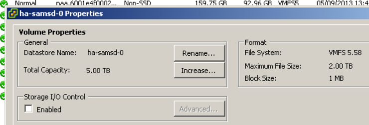 Increase VMFS File