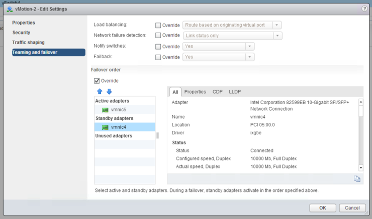 vMotion-2 NIC order