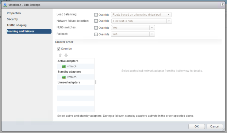 vMotion-1 NIC order