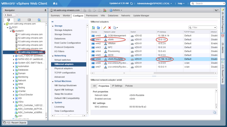 vSAN new vmkernel interface