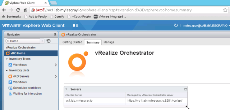 vRealize Orchestrator 6.0.3 vCenter 6.0 U1