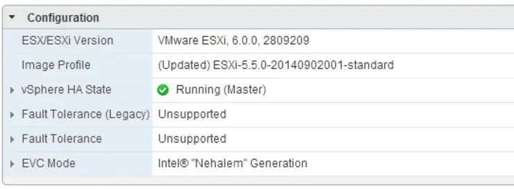 vSphere HA in a healthy state