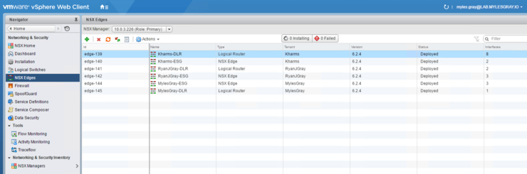 Home lab NSX Edges