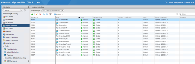 NSX Logical Switches