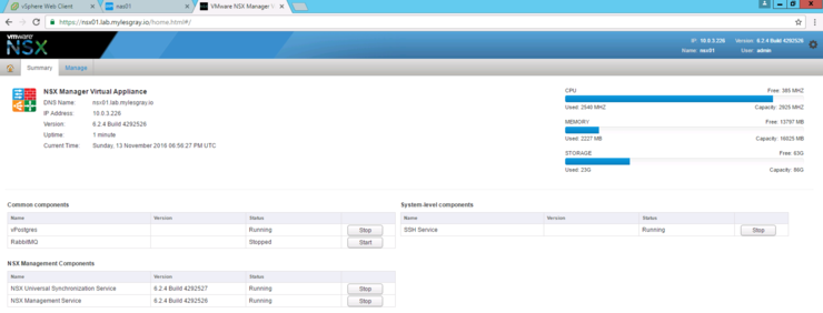 NSX Manager working again